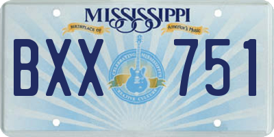 MS license plate BXX751