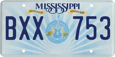 MS license plate BXX753