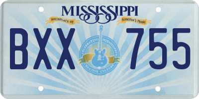 MS license plate BXX755