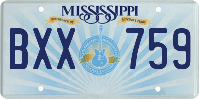 MS license plate BXX759