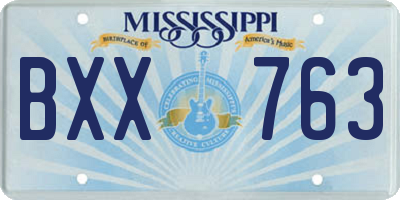 MS license plate BXX763