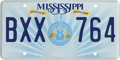 MS license plate BXX764