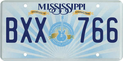 MS license plate BXX766