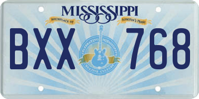 MS license plate BXX768