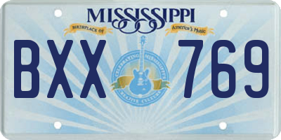 MS license plate BXX769