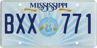 MS license plate BXX771