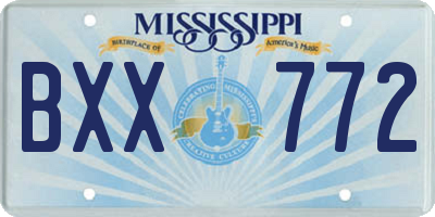 MS license plate BXX772