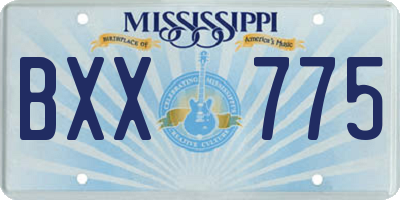MS license plate BXX775