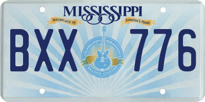 MS license plate BXX776