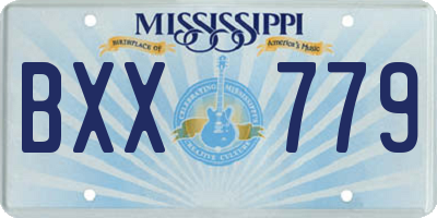 MS license plate BXX779