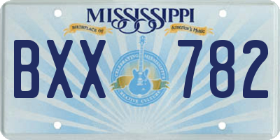 MS license plate BXX782