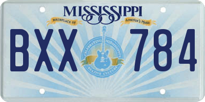 MS license plate BXX784