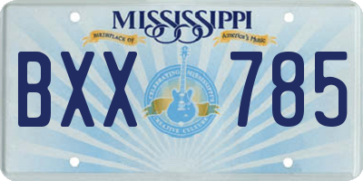 MS license plate BXX785