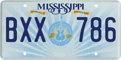 MS license plate BXX786