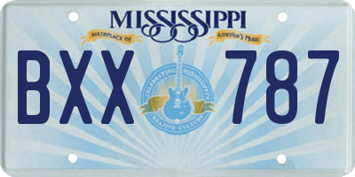 MS license plate BXX787