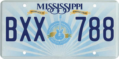 MS license plate BXX788