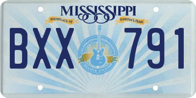 MS license plate BXX791