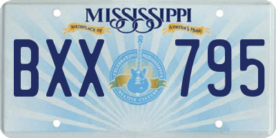 MS license plate BXX795