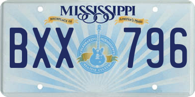 MS license plate BXX796