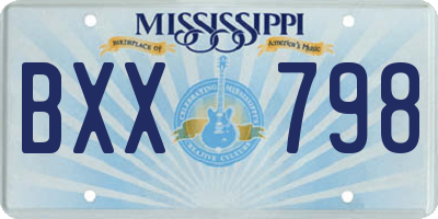 MS license plate BXX798