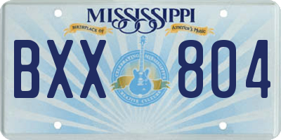 MS license plate BXX804