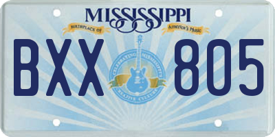 MS license plate BXX805