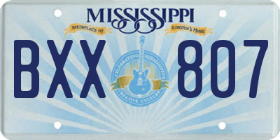 MS license plate BXX807