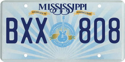MS license plate BXX808