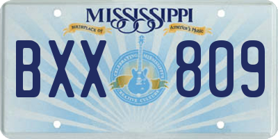 MS license plate BXX809