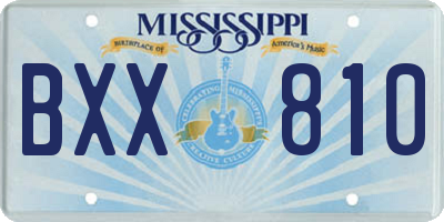 MS license plate BXX810