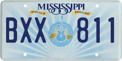 MS license plate BXX811
