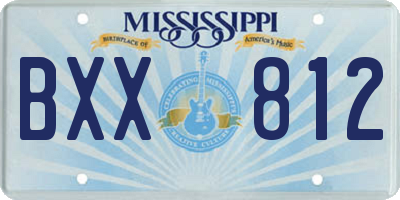 MS license plate BXX812