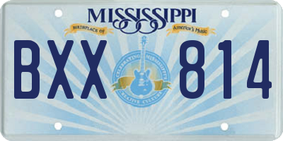 MS license plate BXX814