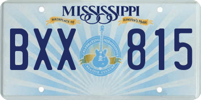 MS license plate BXX815