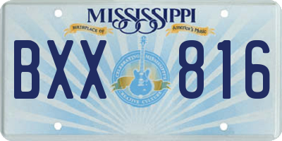 MS license plate BXX816