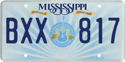 MS license plate BXX817