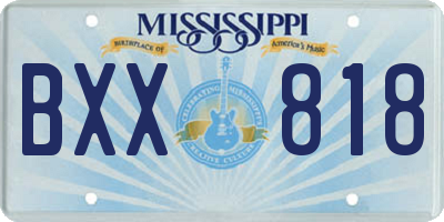 MS license plate BXX818
