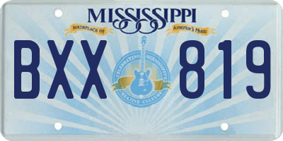 MS license plate BXX819