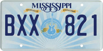 MS license plate BXX821