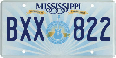 MS license plate BXX822
