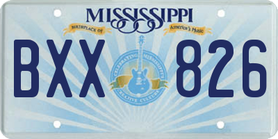 MS license plate BXX826