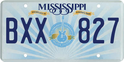 MS license plate BXX827