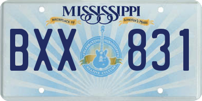 MS license plate BXX831