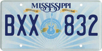 MS license plate BXX832