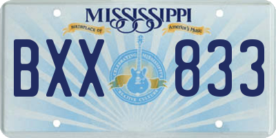 MS license plate BXX833