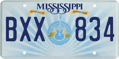 MS license plate BXX834