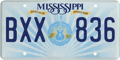 MS license plate BXX836
