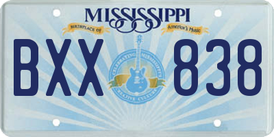 MS license plate BXX838