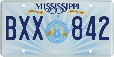 MS license plate BXX842