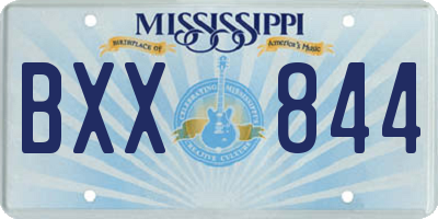 MS license plate BXX844